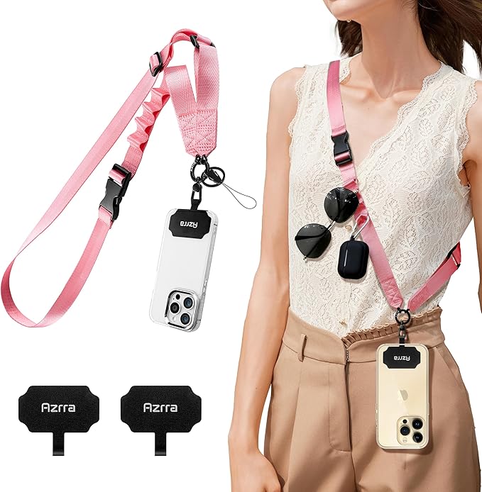 Azrra Adjustable Crossbody Phone Lanyard: Universal Crossbody Phone Strap Adjustable Cell Phone Lanyard for iPhone Samsung