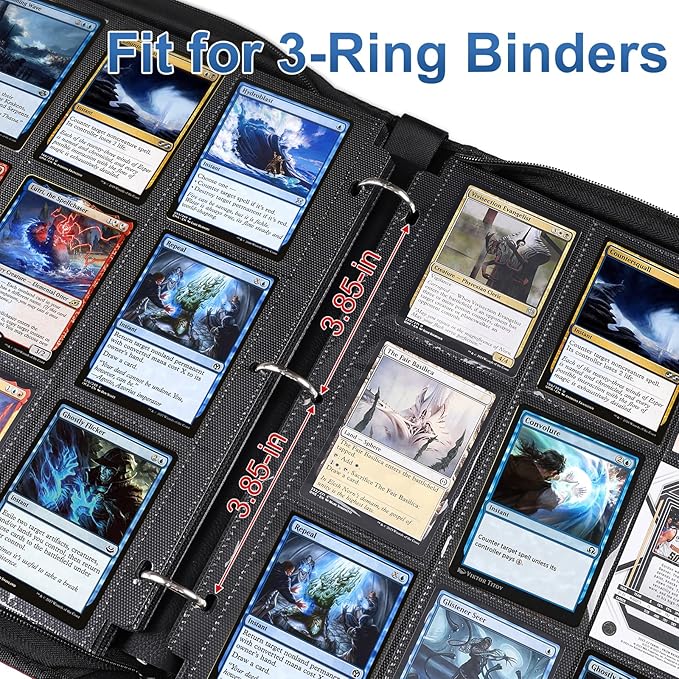 50 Pack 9 Pocket Page Protector,900 Pockets Black Trading Card Sleeves Pages Baseball for 3 Ring Binder, Sheets Standard Size Cards, Sport Game Business Cards