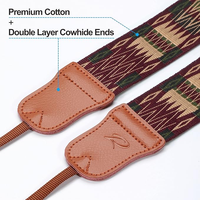 Padwa Lifestyle Vintage Camera Strap - 2" Wide Woven Embroidered Floral Pattern Shoulder Neck Camera Straps for Photographers，Great Gift for Men & Women Photographers