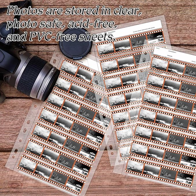 100 Pcs 35-7b4 Film Negative Sleeves Negative Page Preserver Film Negative Storage Archival Storage Sheet for Organizing Films
