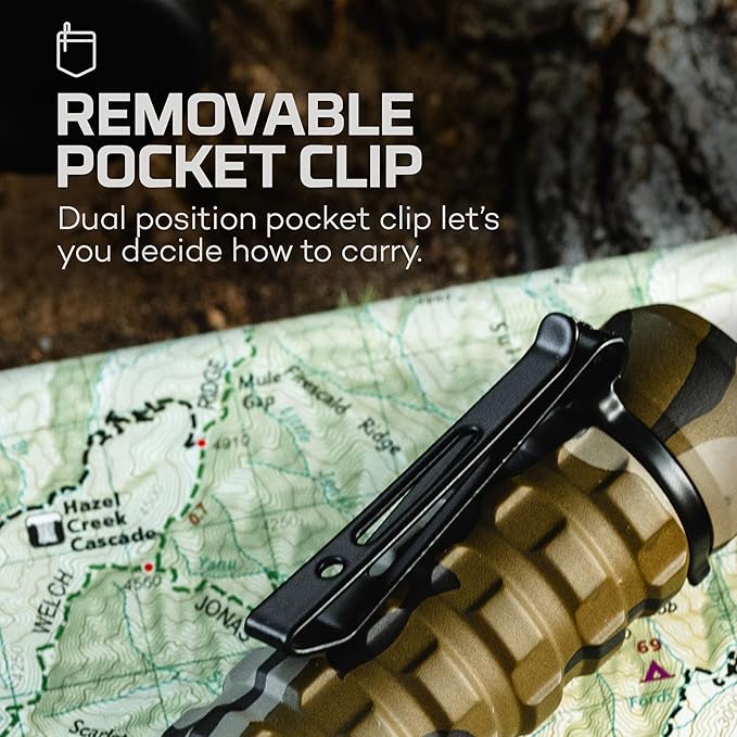 NEBO Torchy 2K Rechargeable Pocket Flashlight | 2000 Lumens, 5 Light Modes, Magnetic Base & Steel Clip, Water Resistant, LED Mini Flashlight for EDC & Camping, Includes Charging Cable - Mossy Oak Camo