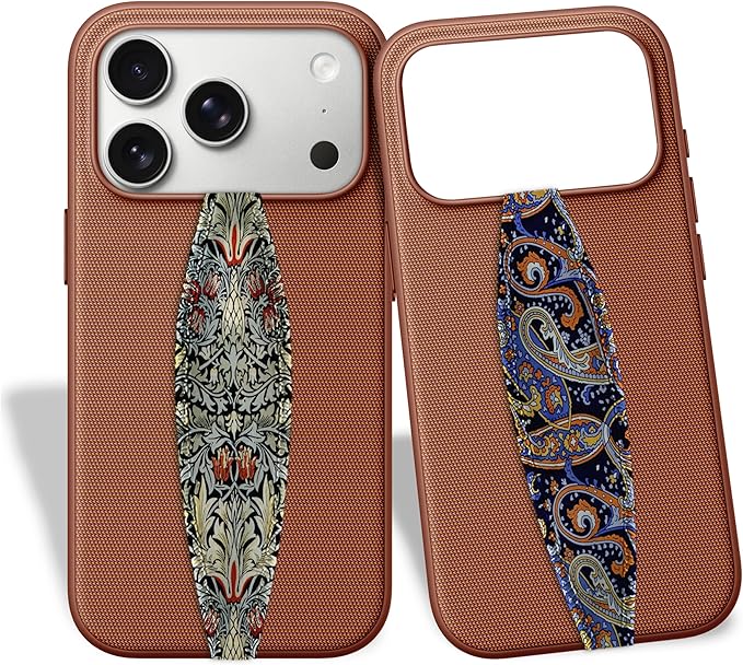Switchbands Phone Grip Strap - Pack of 2 Reversible Finger Holder for Phone Back, Customizable Anti-Slip Design, Wireless Charging Compatible Detachable Grip iPhone - Assorted Paisley & Cool Vines