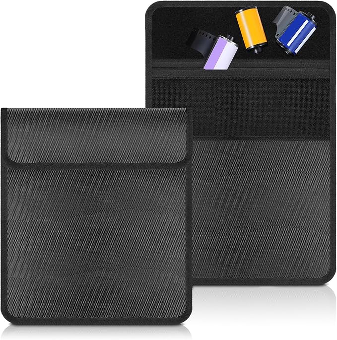 Cosblank 2 Pieces 711-15b Filmguard Bag Waterproof Storage Carrying Case Xray Proof Bags Film X-Ray Protector Radiation-resistant Bag for Photographers Tourists Travelers, Black, Big