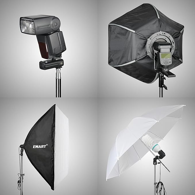 EMART 8.5 Ft Light Stand for Photography, 2 Pack Portable Photo Video Lighting Tripod for Speedlight, Flash, Softbox, Strobe, Camera, Selfie, Photographic Portrait