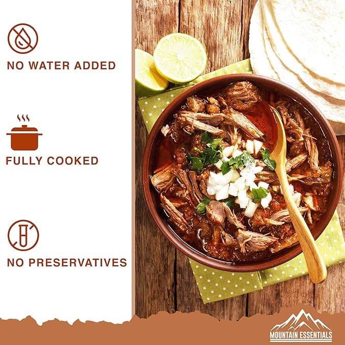 MOUNTAIN ESSENTIALS All Natural Canned Beef 28 Oz – Fully Cooked, Ready to Eat, Gluten Free – Canned Meat for Daily Use, Emergency, Survival & Camping – 5-Year Shelf Life – Made in USA – Pack of 12
