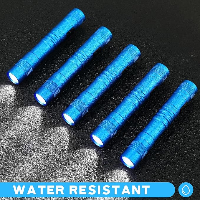 Hortsun 20 Pcs Mini Pen Light Flashlights Christmas Gifts for Men Pocket Flashlights Pen with Clip Small LED Handheld Slim Torches Without Battery(3.54 Inch,Blue)