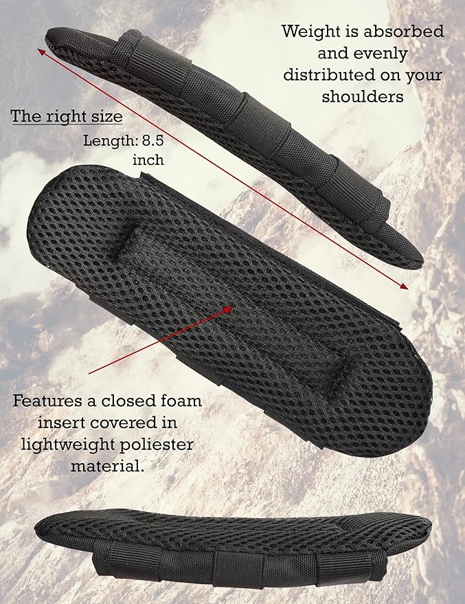 Shoulder Strap Pad for Optimal Weight Distribution, Plate Carrier Shoulder Pads with Velcro, Backpack Strap Pads, Shoulder Strap Cushion for Tactical and Weighted Vests, Body Armor, Waist Belts
