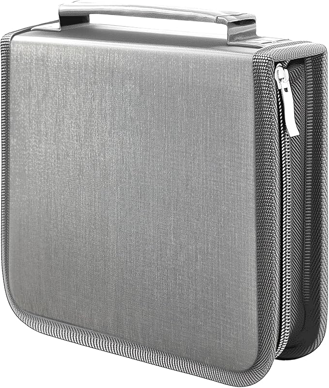 DVD Case CD Storage,40 Capacity CD Cases Holder DVD Storage Case Holders CD DVD Disc Case Storage Wallet Binder for Car Home Office Travel (40 Silvery)