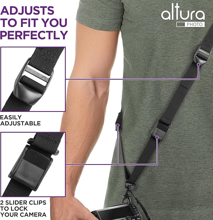 Altura Photo Camera Strap with Quick Release & Safety Tether - Camera Strap for Photographers for Sony, Nikon, & Canon