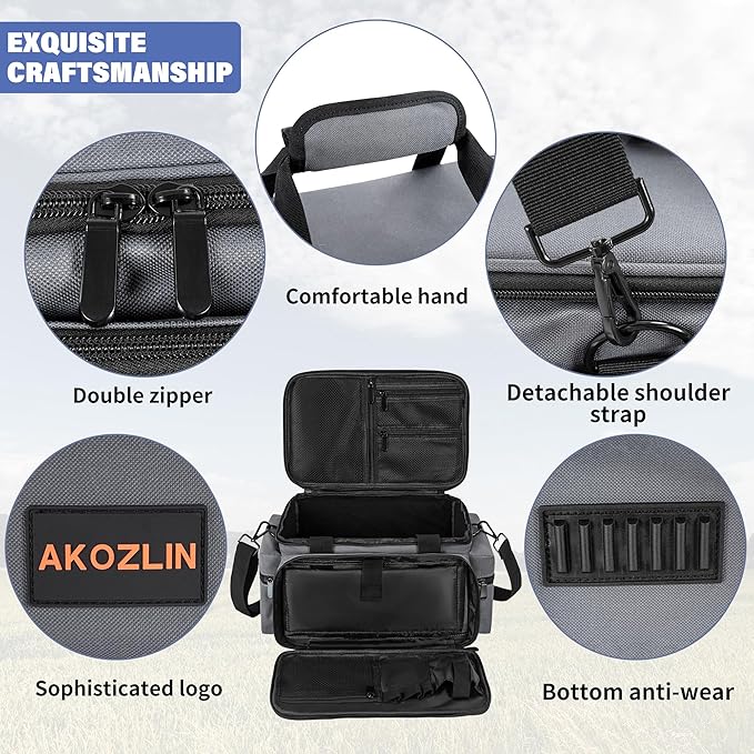 AKOZLIN Cable File Bag with Detachable Dividers for DJ Gear, Sound Instrument Accessories