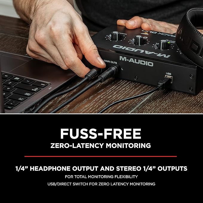 M-AUDIO M-Track Duo USB Audio Interface for Recording, Streaming and Podcasting with Dual XLR, Line and DI Inputs, plus a Software Suite Included