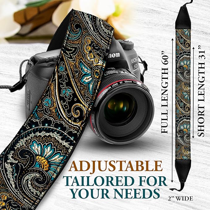 Art Tribute Camera Strap for All DSLR and Mirrorless Cameras. Photographers Strap Neck, Shoulder & Crossbody Camera Strap