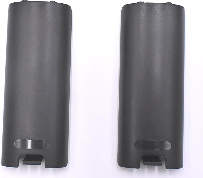 2 Pack of Replacement Battery Back Door Cover Shell for Nintendo Wii Remote Controller (Black)