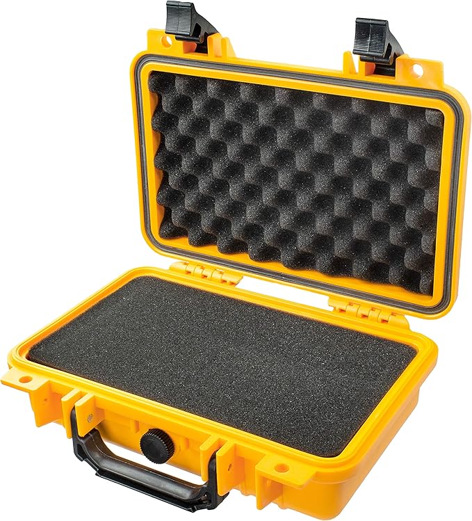 Eylar Protective Gear and Camera Hard Case Waterproof Dry Box with Foam 11.6 Inch 8.3 Inch 3.8 Inch (Yellow)