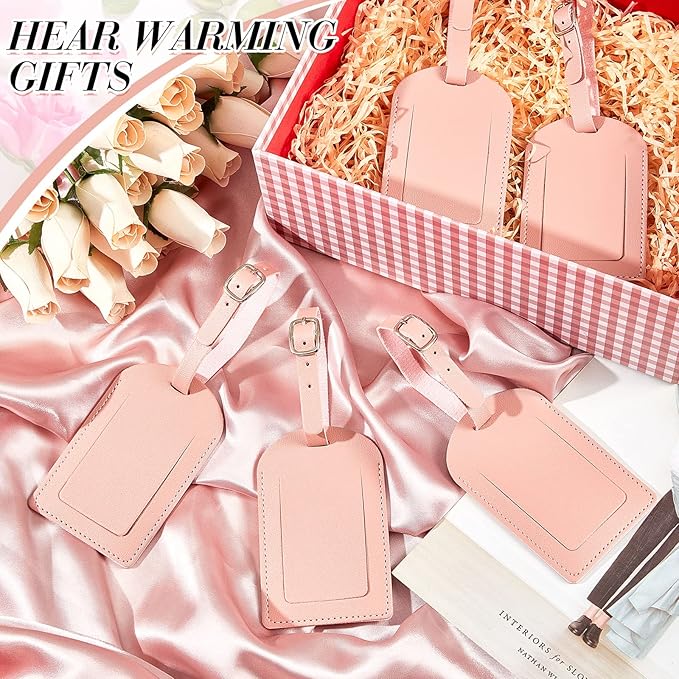 Dunzy 30 Pieces Leather Luggage Tag Women Identifiers Travel Suitcase Tags for Luggage Travel Backpack Bag Wedding Favors Women Men Adults Bulk