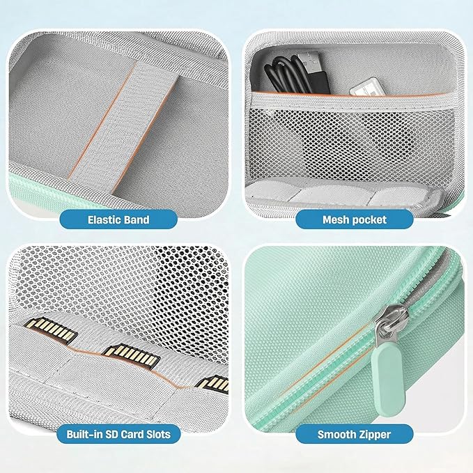 Roseliya Digital Camera Case Compatible with CAMKORY Digital Point and Shoot/for KODAK PIXPRO FZ45/55 16MP Vlogging/for VAHOIALD FHD 1080P/for IWEUKJLO/for Nsoela, Holder for SD Card More (Green)