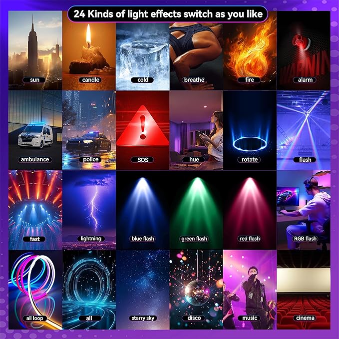 ENEGON RGB Selfie Light, 360° Full Color RGB Video Light with 24 Effects, 78 LED 2000mAh Rechargeable CRI 95+ and 2500K-9000K CCT, Portable Clip on Light for Phone/Tablet/Laptop/Streaming