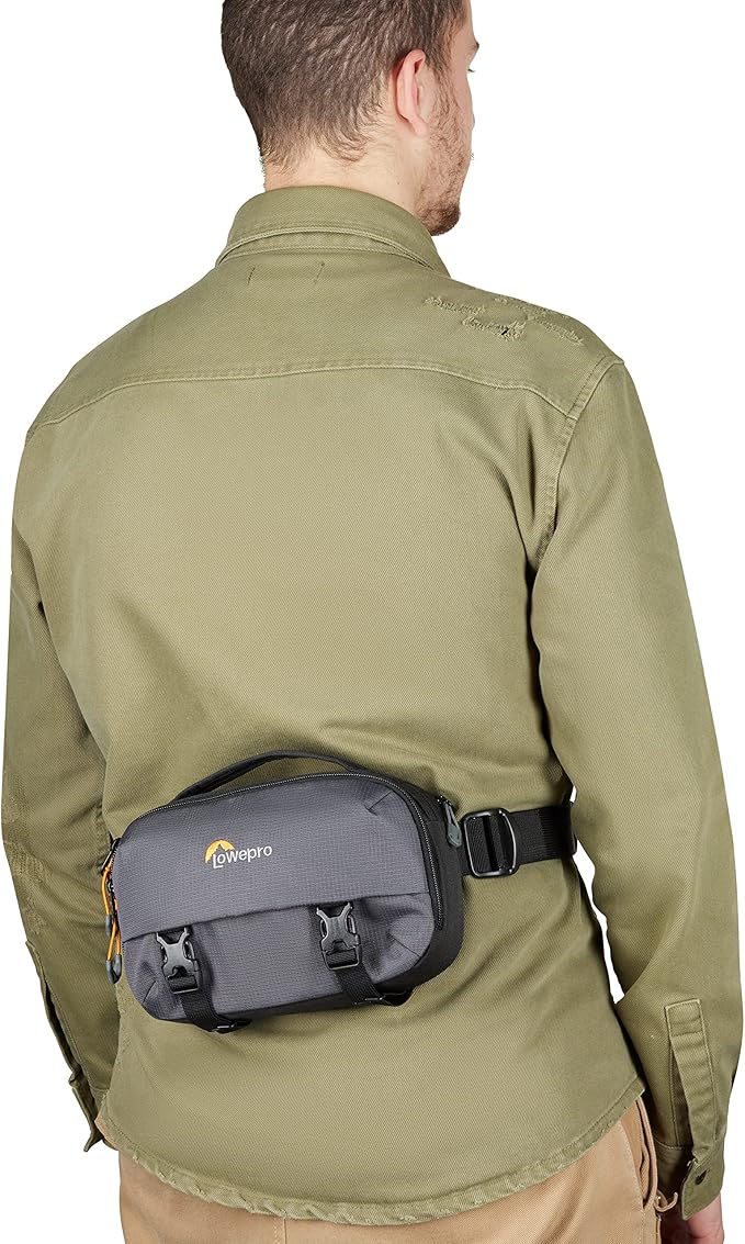 Lowepro Trekker Lite Hp 100, Compact Camera Backpack with Tablet Pocket, Camera Bag for Crop-Sensor Mirrorless, Ultracinch Compression System, Grey