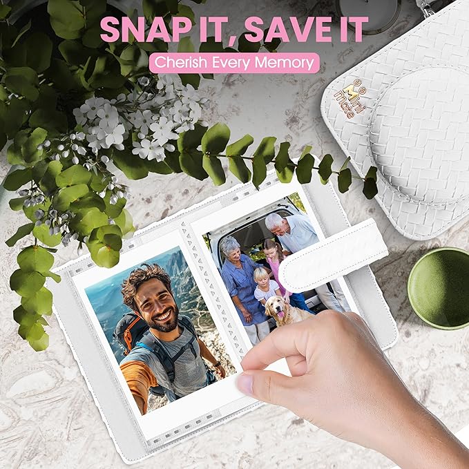 Fujifilm Instax Mini 12 Instant Camera Clay White + Minimate Custom Designed Case + Fuji Instax Film 10 Sheets & Photo Album