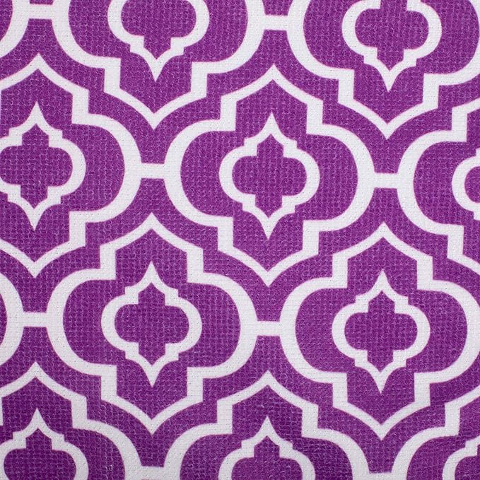 DII Cleaning Collection Multi-Purpose Microfiber, Eggplant Lattice, Dishtowel Set