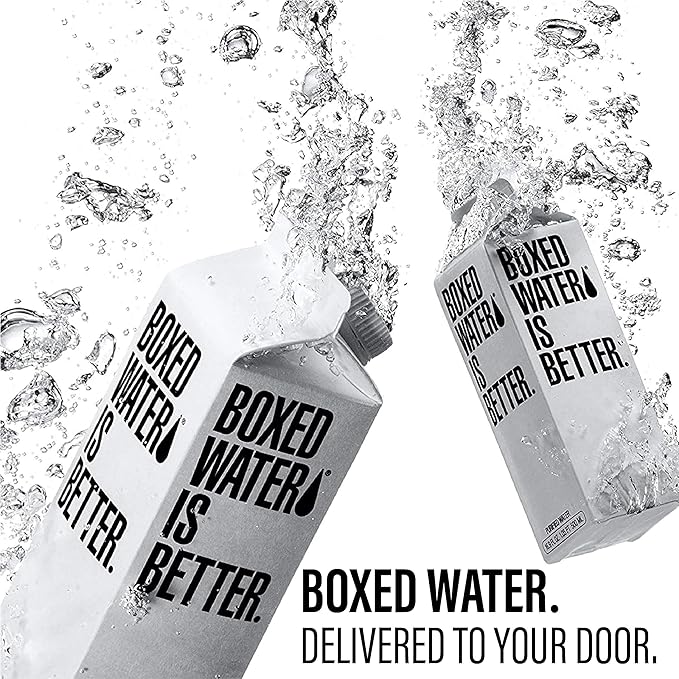 Boxed Water 16.9 oz. (12 Pack) – Purified Drinking Water in Plant-Based Cartons – BPA-Free, Refillable, Reusable – More Sustainable than Premium Plastic Bottled Water