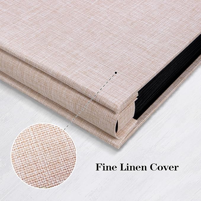Mublalbum Small Photo Album 4x6 300 Photos Linen Cover Picture Book with Horizontal Pockets for Wedding Family Anniversary and Baby (Beige)