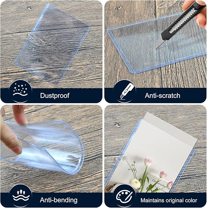 30 Pack Post Card Photo Top Loaders 4 x 6 Inches Hard Plastic Cards Sleeve Protectors Rigid Photo Plastic Sleeves for Trading Cards, Baseball Cards, Postcards