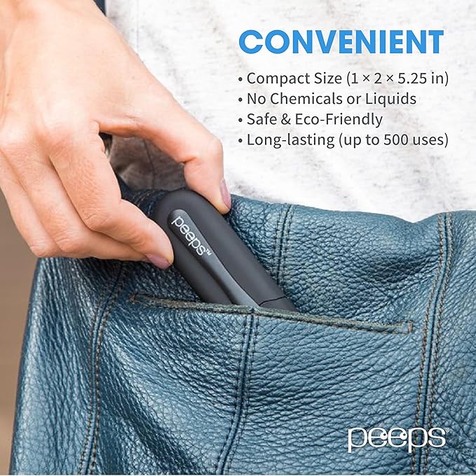 CarbonKlean Peeps Glasses Cleaner - for Eyeglasses, Reading Glasses, and More - Lens Cleaner with Carbon Microfiber Tech - Electroplated Gold - 2 Count