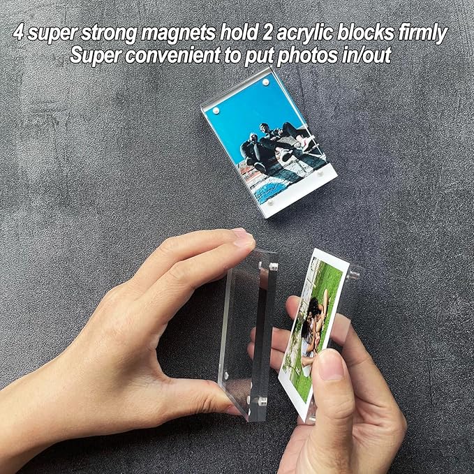 LAGIPA Polaroid Picture Frame, Instax Mini Frame, Desktop Acrylic 2x3 Wallet Size Small Photo Frame, Fits Perfectly 2.1”x3.4” Instax/Polaroid Go Instant Film (2 Pack)