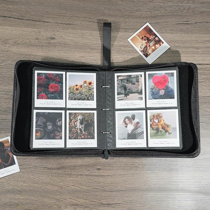240 Pockets Portable Binder Photo Album Book For i-Type Square Polaroid Photos and Instax Wide Film Pictures (Modern Floral)