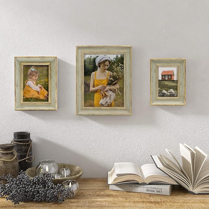 Afuly 8x10 Picture Frame Vintage Photo Frames 8 by 10 Picture Frames Retro Distressed Family Frames Wall Desktop Display, Unique Anniversaries Birthday Gifts for Mom Grandma Women