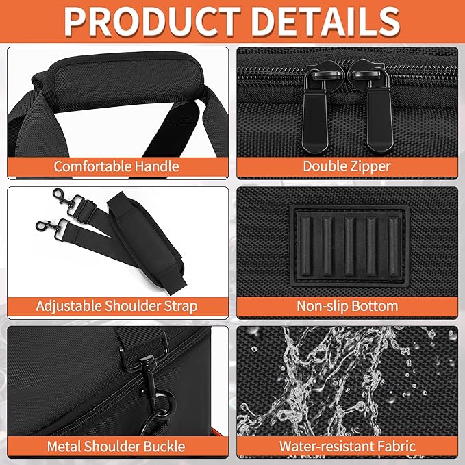 DJ Cable File Bag with 6 Detachable Dividers High Capacity Gig Cable Bag for Cords,DJ Gear,Sound Instrument and Accessories