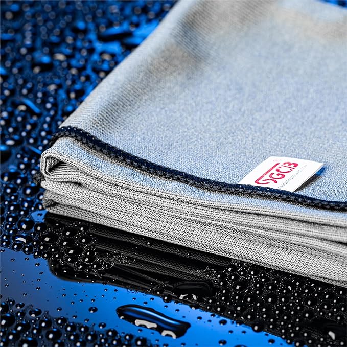 SGCB Car Microfiber Glass Cleaning Cloth Towel, 16”x16” Double-Purposed Car Window Windshield Wash Detailing Towel, Lint & Streak Free Quick Clean for Car Window Chrome Mirror LCD Screen