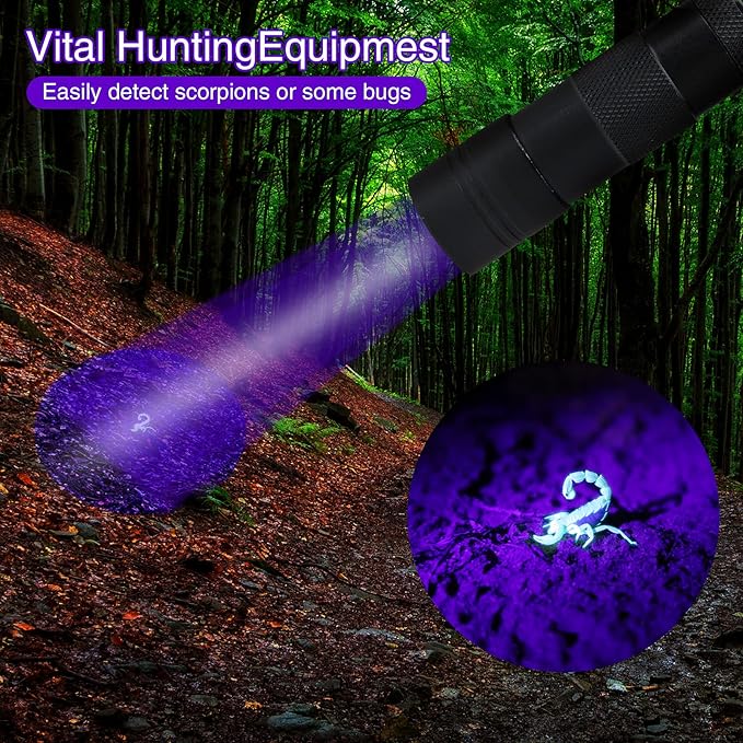 COSOOS Black Light UV Flashlight, 12 LED Handheld Black Light, Small UV Lights 395nm, Portable Pet Stain Detector for Dog Urine, Scorpions, and Bed Bugs.