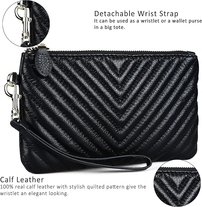 befen Genuine Leather Wristlet Clutch RFID Blocking Bag Cell Phone Wallet Purse Wristlet Wallet Purses and Handbags for Women
