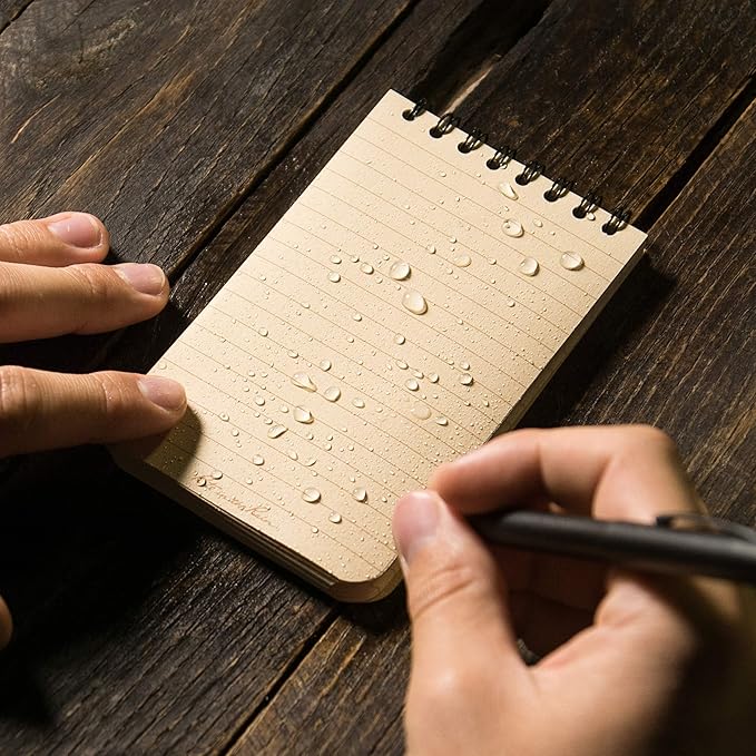Rite In The Rain Weatherproof Top Spiral Notebooks, 3" x 5", Tan Cover, 3 Pack (No. 935T-3)