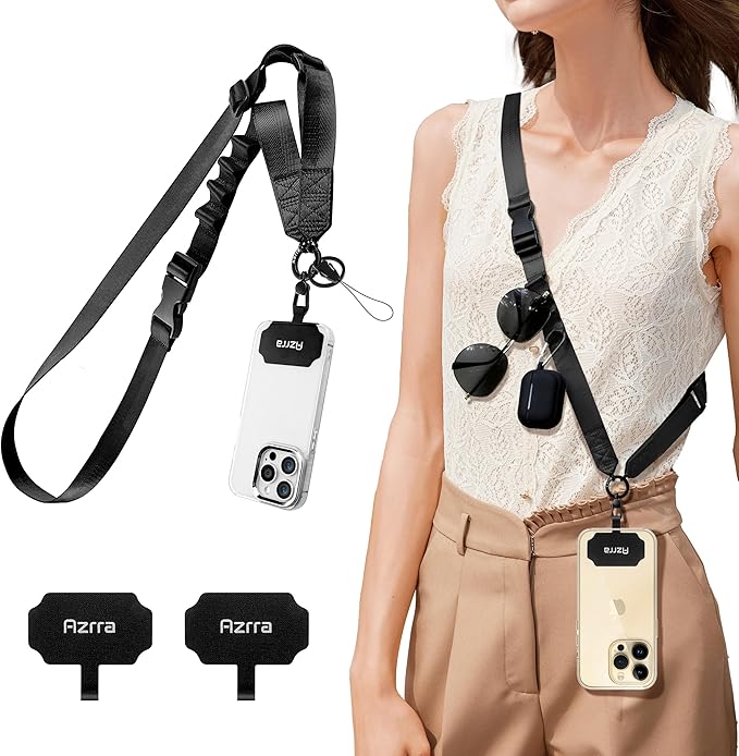 Azrra Adjustable Crossbody Phone Lanyard: Universal Crossbody Phone Strap Adjustable Cell Phone Lanyard for iPhone Samsung