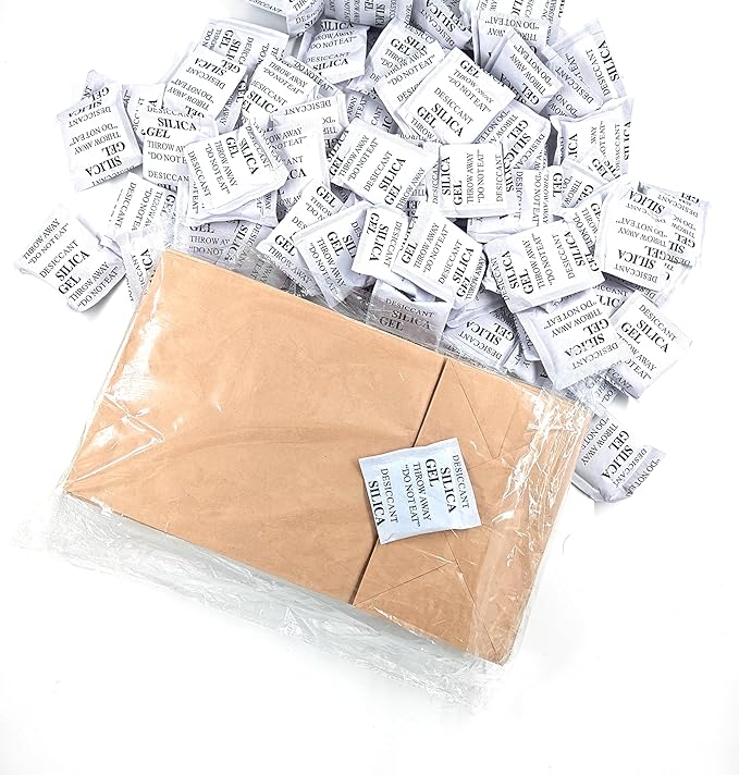 Desiccant Packs for Storage Silica Gel Packets Silica Gel Desiccants 100 Packs 10 Gram Moisture Absorber for Storage, Electronics, Jewelry, Cameras, Documents, Tools & Precision Instruments