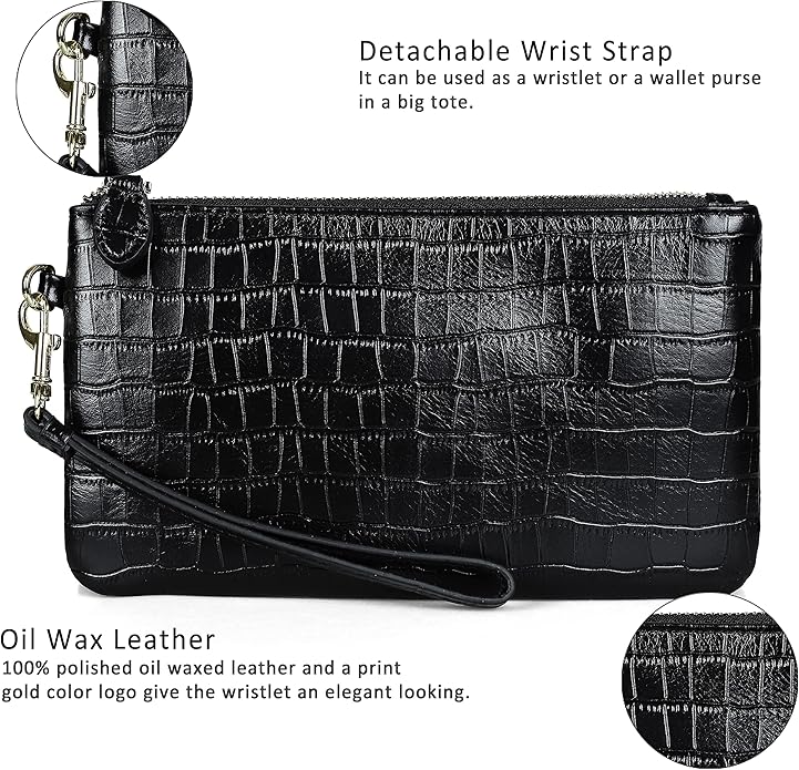befen Genuine Leather Wristlet Clutch RFID Blocking Bag Cell Phone Wallet Purse Wristlet Wallet Purses and Handbags for Women