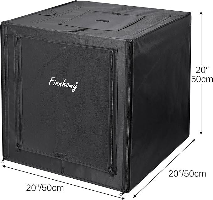 Finnhomy 20 x 20 Photo Box Professional Portable Photo Studio Photo Light Studio Photo Tent Light Box Table Top Photography Shooting Tent Box Lighting Kit