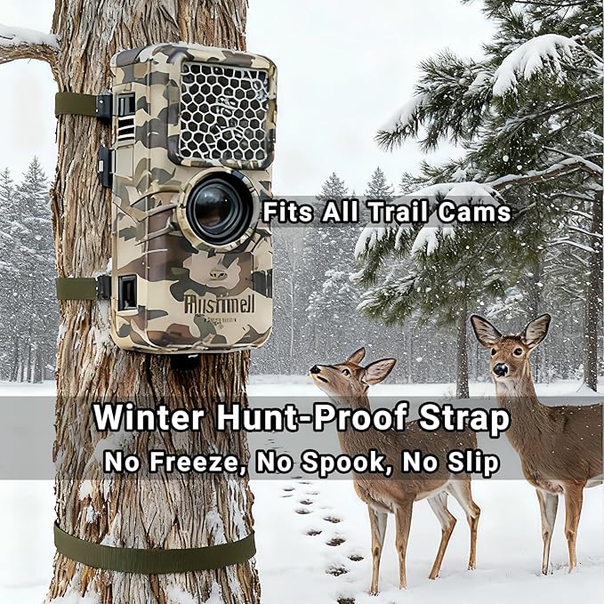VRBELNI 2 Pack Trail Cam Straps 2025 Upgraded Lockable Tie Down Straps, Portable Hunting Trail Camera Strap, for Lashing Locking Kayak, Surfboard, Motorcycle, Bike, 6.5 Feet Each