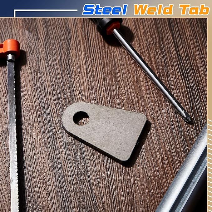 Hicarer 20 Pcs Steel Weld on Tab Universal Shock Mount Flat Tab Brackets Steel Gusset Welding Accessories, with a 1/2" Hole, 1/4" Thick (Flat Mount)