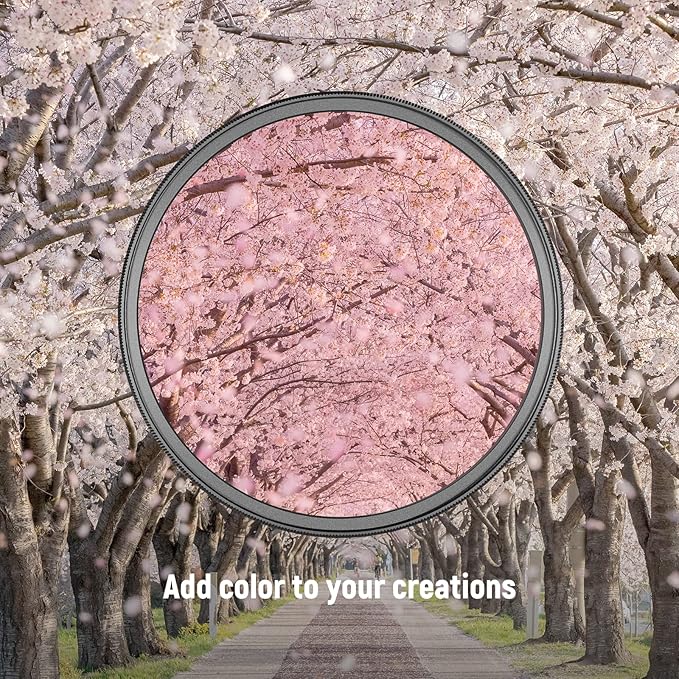 Neewer 9 Pack 55mm Colorful Resin Filter with Red, Orange, Blue, Yellow, Green, Brown, Purple, Pink, Grey Available with 2 Pouches, Camera Lens Accessories