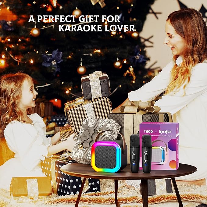 Mini Karaoke Machine for Kids, 2026 TOP Toys Birthday Gifts Ideas for Girls Ages 4, 5, 6, 7, 8, 9, 10, 12+ Years Old, Portable MP3 Player with 2 Wireless Mics for Family Home Party