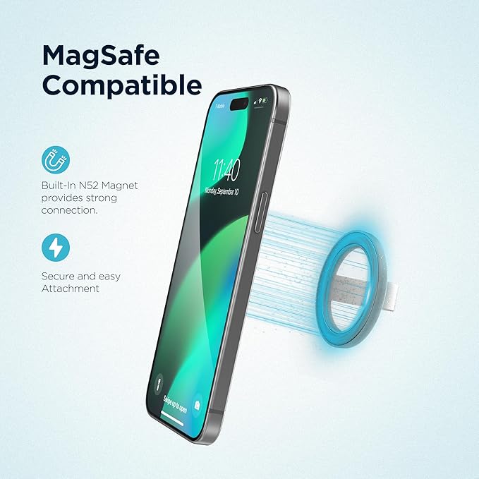 Encased Magnetic Phone Grip Holder (Compatible with MagSafe) Iridescent Sparkle Silicone Finger Loop Ring for iPhone (Gradient Bloom)