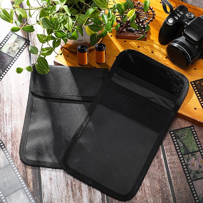 Cosblank 2 Pieces 711-11b Filmguard Bag Waterproof Storage Carrying Case Xray Proof Bags Film X-Ray Protector Radiation-resistant Bag for Photographers Tourists Travelers, Black, Small