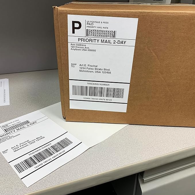 Blank Labels Half Sheet Shipping Labels, 5.5" x 8.5" (5-1/2 x 8-1/2) Permanent White Matte Label, Inkjet and Laser Guaranteed Made in USA- 750 Sheets - 1500 Labels