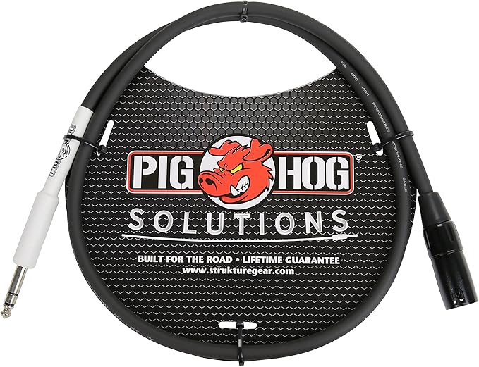 Pig Hog PX4T6 XLR Male to 1/4" TRS Instrument Cable, 6 Feet