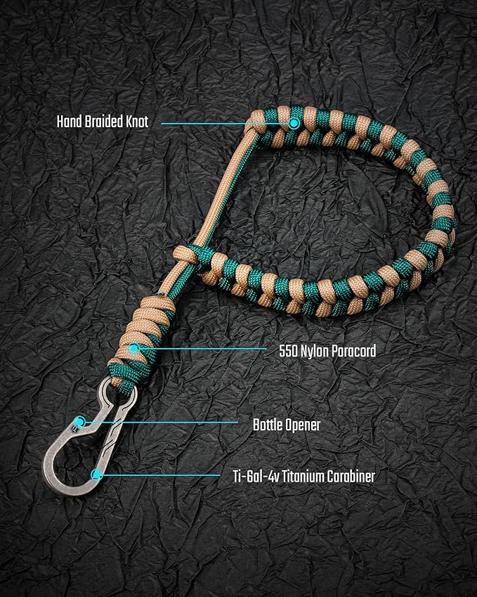 KeyUnity KC03 Camera Wrist Strap Adjustable Paracord with Carabiner, Braided Lanyard for Key, Cell Phone, Camera, and Wallet