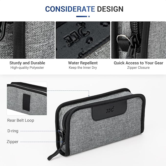 JJC Portable 120 Film Canister Pouch, Compact Film Carrying Case Storage Bag for 5 Rolls of 120 Medium-Format film, Compact Film Cassette Holder Container Storage Box with Belt Loop and Strap (No Film